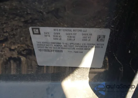 2015 Chevrolet Malibu 2Lt z USA, uszkodzony, nr VIN 1G11D5SL3FF159509